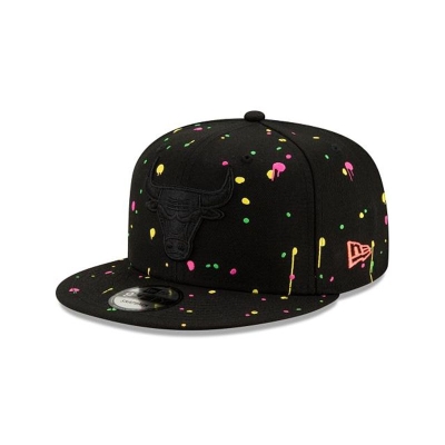 Chicago Bulls Gorra | New Era NBA Neon Splatter 9fifty Snapback Cap Mexico - Negros